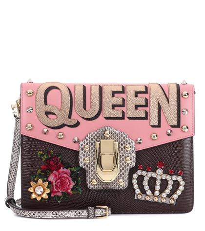 Polo Ralph Lauren Lucia Embellished Leather Shoulder Bag