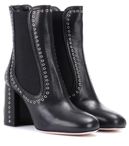 Miu Miu Leather Chelsea Boots