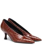 Melissa Odabash Rafaella Embossed Leather Pumps