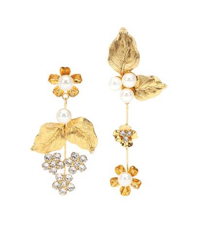 Jennifer Behr Asymmetric Floral Earrings