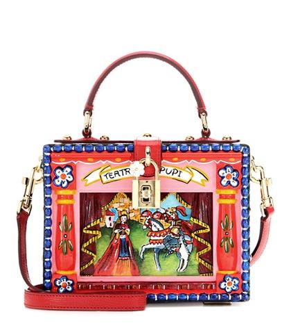 Dolce & Gabbana Dolce Box Embellished Wooden Shoulder Bag