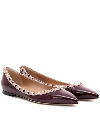 Marc Jacobs Valentino Garavani Rockstud Patent Leather Ballerinas