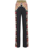Etro Embroidered Crêpe Straight Pants
