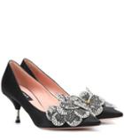 Christopher Kane Crystal-embellished Satin Pumps
