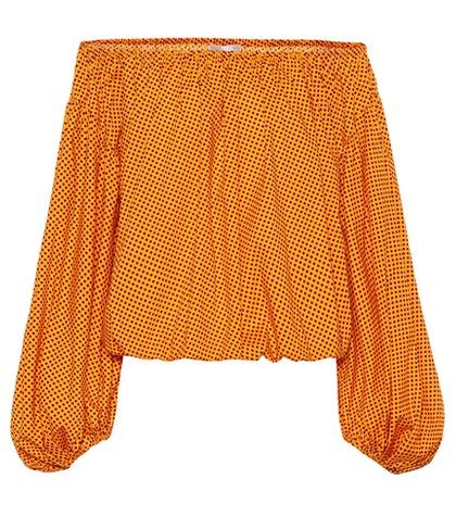 Caroline Constas Andro Printed Poplin Top
