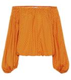 Caroline Constas Andro Printed Poplin Top