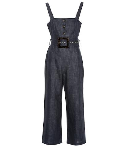 Staud Bay Linen-blend Wide-leg Jumpsuit