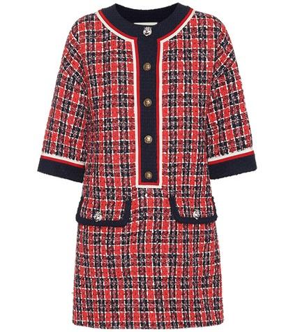 Gucci Checked Tweed Tunic Dress