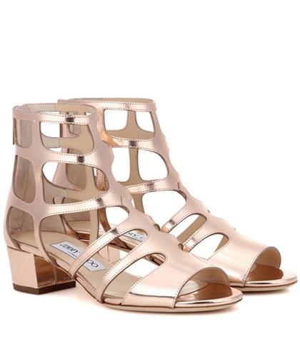 Jimmy Choo Ren 35 Metallic Leather Sandals