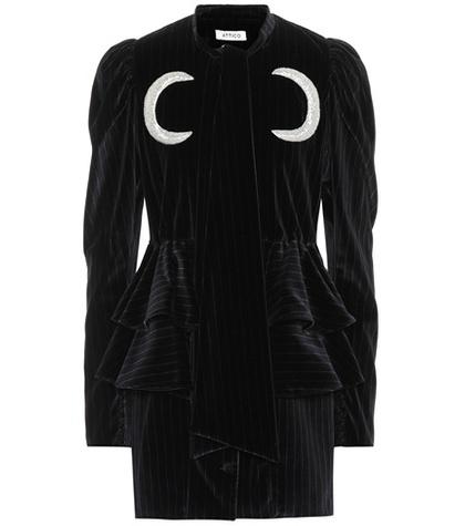 Attico Striped Velvet Dress