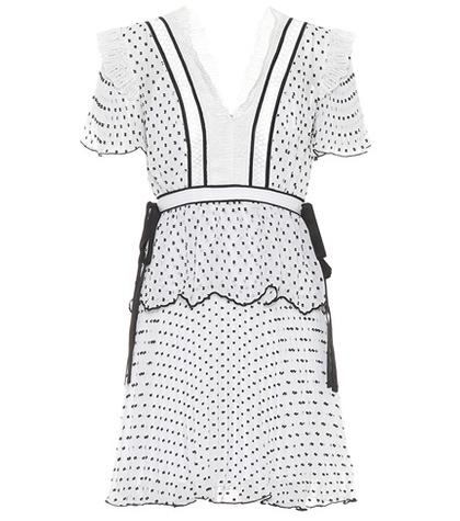 Self-portrait Lace-trimmed Plumetis Minidress