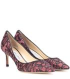 Jimmy Choo Romy 60 Lace-coated Suede Pumps