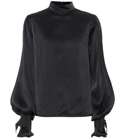 David Koma Crêpe Open-sleeve Blouse