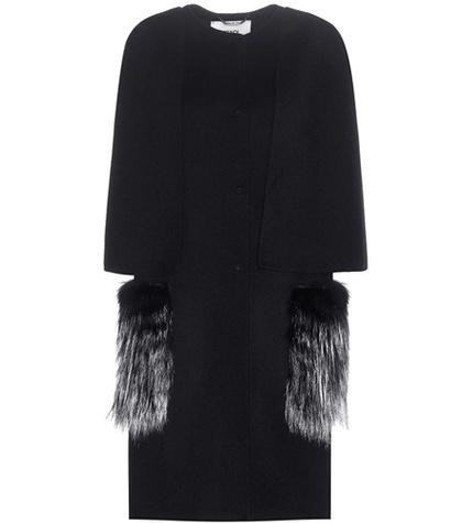 Fendi Fox Fur-trimmed Cashmere Coat