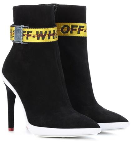Off-white Suede Ankle Boots