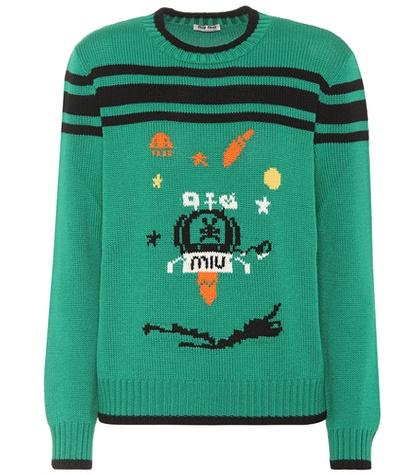 Miu Miu Intarsia Virgin Wool Sweater
