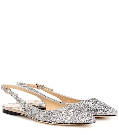 Jimmy Choo Erin Glitter Slingback Ballet Flats