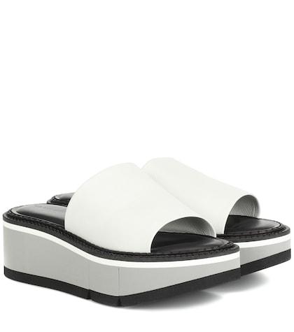Saint Laurent Affect Leather Platform Sandals