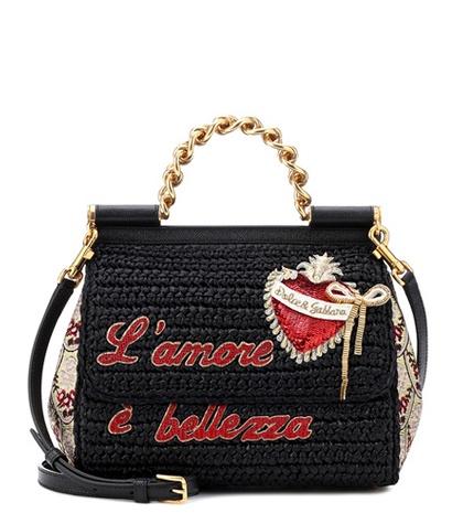 Jimmy Choo Sicily Medium Raffia Shoulder Bag