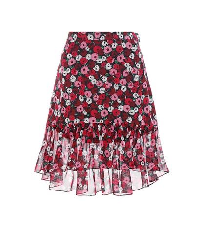 Saint Laurent Floral-printed Silk Skirt
