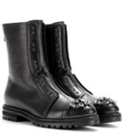 Miu Miu Hatcher Embellished Leather Ankle Boots