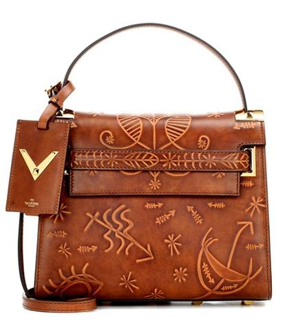 Valentino Valentino Garavani My Rockstud Small Embossed Leather Shoulder Bag