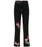 Marc Jacobs Floral-embroidered Velvet Trousers
