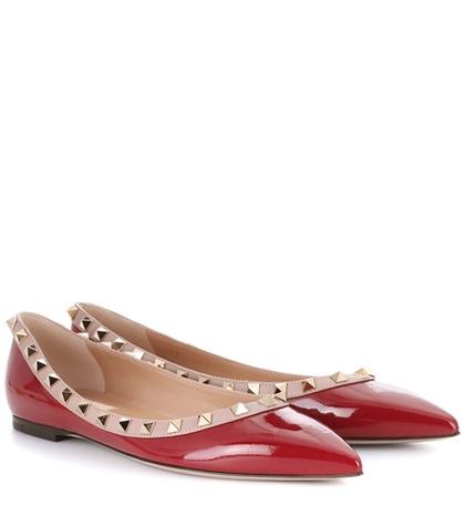 Nicholas Kirkwood Valentino Garavani Rockstud Patent Leather Ballerinas