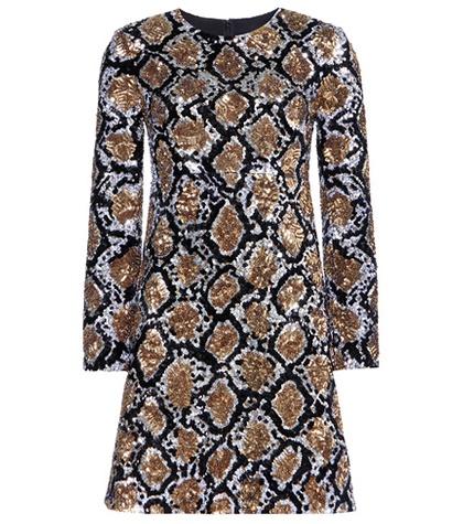 Saint Laurent Sequin-embellished Silk Dress