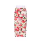Dolce & Gabbana Floral Ruched Stretch Silk Skirt