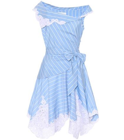 Attico Off-the-shoulder Striped Dress
