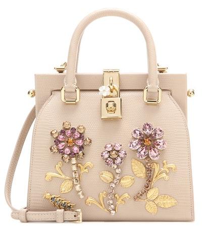 Dolce & Gabbana Retro Embellished Leather Crossbody Bag