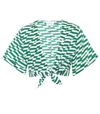 Alexandra Miro Sandy Printed Cotton Crop Top