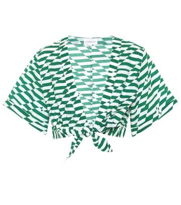 Alexandra Miro Sandy Printed Cotton Crop Top