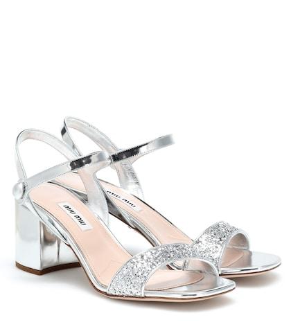 Miu Miu Exclusive To Mytheresa – Metallic Patent Leather Sandals