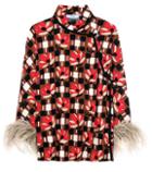 Fendi Printed Top With Feather Trim