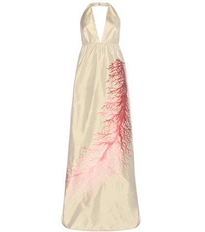 Valentino Embroidered Silk-blend Dress