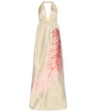 Valentino Embroidered Silk-blend Dress