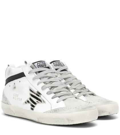 Balmain Mid Star Leather Sneakers