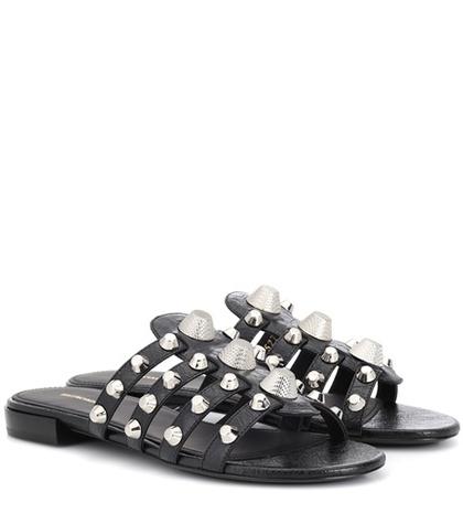 Balenciaga Arena Studded Leather Slides