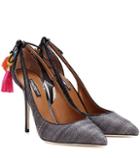 Dolce & Gabbana Raffia And Snakeskin Sling-back Pumps
