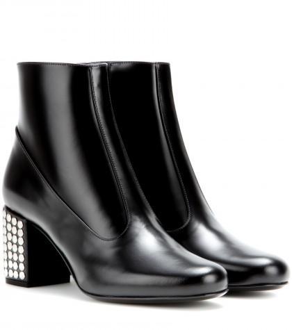 Saint Laurent Babies Leather Ankle Boots