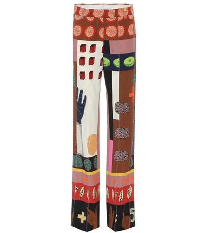 Valentino Printed Virgin Wool Trousers