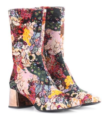 Jil Sander Kaela Velvet Ankle Boots