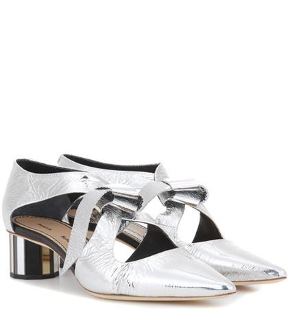 David Koma Metallic Leather Pumps