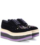 Prada Platform Velvet Derby Shoes
