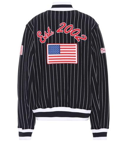 Opening Ceremony Striped Cotton Varsity Jacket