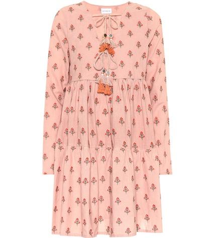She Made Me Marigold Embroidered Cotton Dress