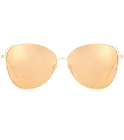Linda Farrow 566 C1 Gold Plated Cat-eye Sunglasses