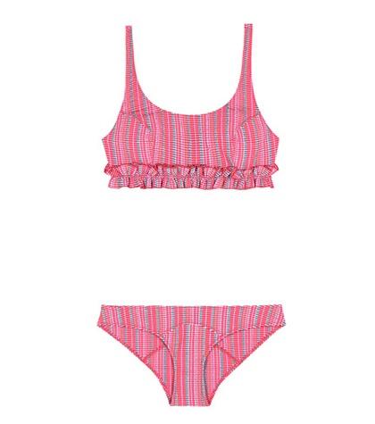 Kate Moss For Equipment Colby Ruffled Seerusker Bikini
